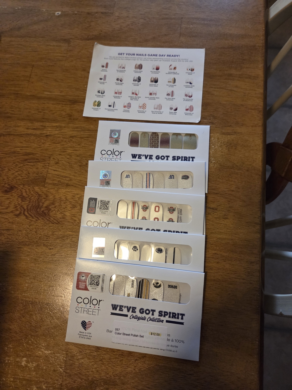Color Street White & Gold Collegiate Spirit Nail Strips